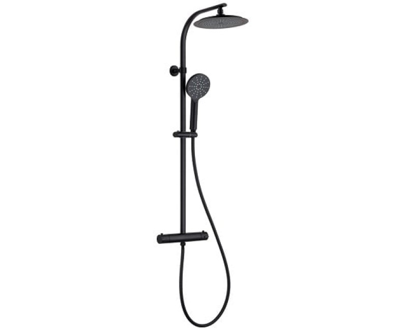 Душевой набор Schütte Madura черный с термосмесителем d 24