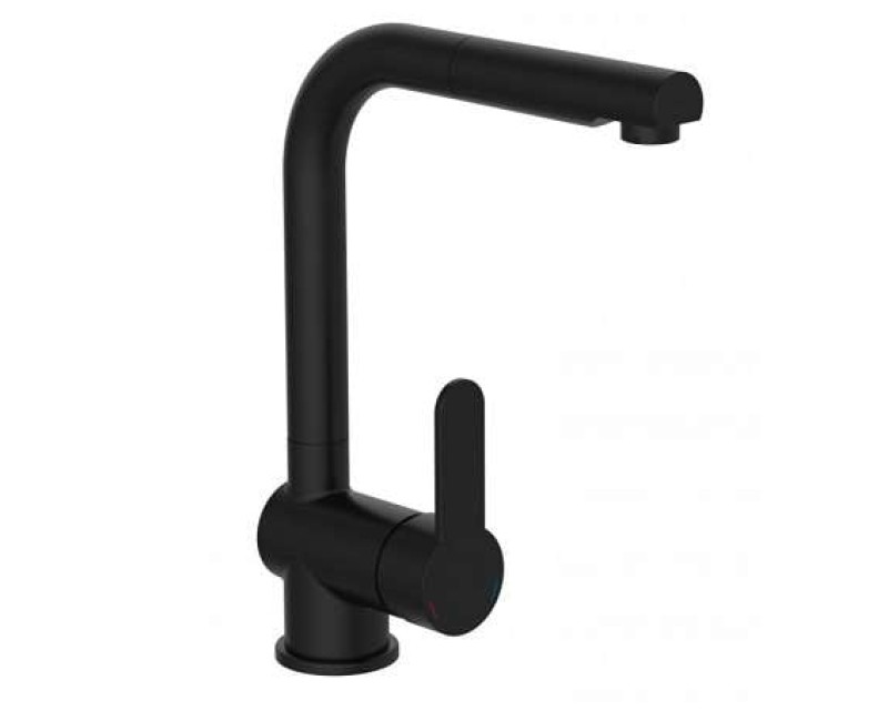 Schütte London Смеситель для кухонной мойки с выдвижным наконечником, матовый черный