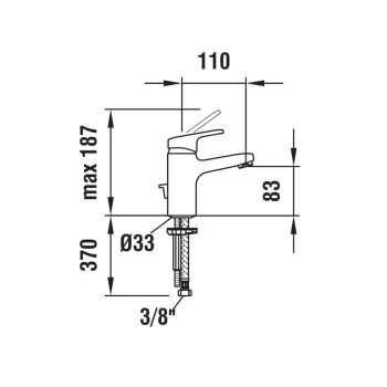 Vannas istabas izlietnes maisītājs Laufen CITYPRO, augstums 110 mm, HF500902100000 Hromēts