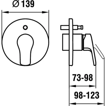Vannas maisītājs Laufen Citypro, iebūvējams HF500979100000 hromēts