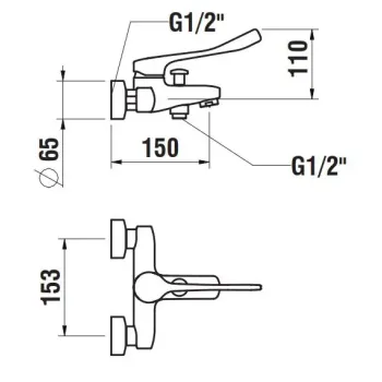 Vannas maisītājs Laufen Liberty ar elastīgu šļūteni 1600 mm, ar rokas dušu Stella 80 1F, HF500962100694 Hromēts
