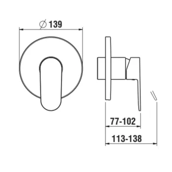 Dušas maisītājs Laufen Neja, iebūvējams, H3315160040001 hromēts