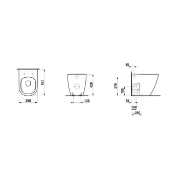Tualetes pods Laufen Lua, Rimless, Universāl izplūde, H8230814000001 balts