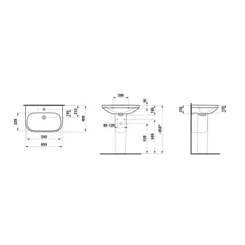 Vannas istabas izlietne  Laufen Lua, ar LCC apdari 46x65cm H8110864001041 Balta