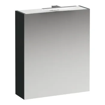 Spoguļskapītis Laufen Base, ar horizontālu LED gaismas elementu, 2 stikla plaukti, 1 kontaktligzda, 600 mm, H4027521102661 pelēks