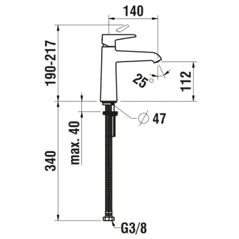 Vannas istabas izlietnes maisītājs Laufen Pure, Eco+ funkcija, hroms, HF901704100000