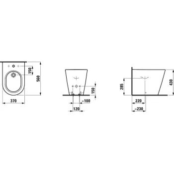Bidē Laufen Kartell, H8323314003021, Balts