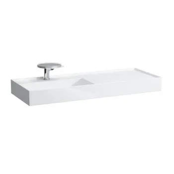 Vannas istabas izlietne Laufen Kartell, SaphirKeramik, plaukts labajā pusē, 120x46cm, H8133320001111 Balta