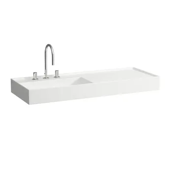 Vannas istabas izlietne Laufen Kartell, SaphirKeramik, plaukts labajā pusē, 120x46cm, H8133320001581 Balta
