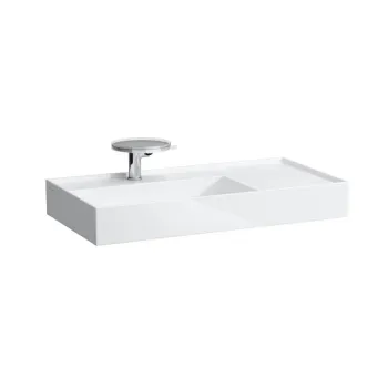 Vannas istabas izlietne Laufen Kartell, SaphirKeramik, plaukts labajā pusē, 90x46cm H8103380001111, Balta