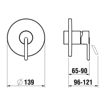 Dušas maisītājs Laufen Lua, iebūvējams, PVD titanium black matt, H3310860810001