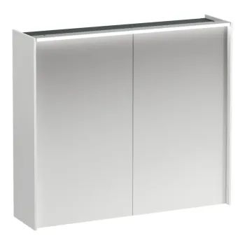 Spoguļskapītis Laufen Lani, ar LED gaismu, 2 stikla plaukti, 1 kontaktligzda, 71x82x21cm H4037621122601 Balts matēts