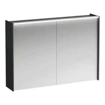Spoguļskapītis Laufen Lani, ar LED gaismu, 2 stikla plaukti, 1 kontaktligzda, 71x102x21cm H4037921122661 pelēks