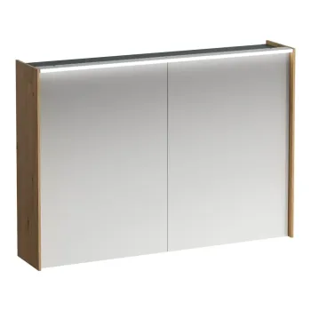 Spoguļskapītis Laufen Lani, ar LED apgaismojumu, 2 durvis, 71x102x21cm, ozols, H4037921122671