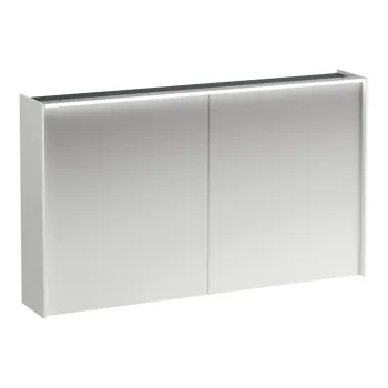Spoguļskapītis Laufen Lani, ar LED gaismu, 2 stikla plaukti, 1 kontaktligzda, 71x122x21cm H4038221122601 Balts matēts