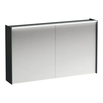 Spoguļskapītis Laufen Lani, ar LED gaismu, 2 stikla plaukti, 1 kontaktligzda, 71x122x21cm H4038221122661 pelēks