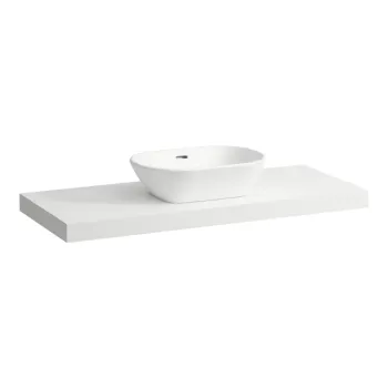 Darba virsma Laufen Lani, virsma 118cm, ar centra izgriezumu, 65 mm, ar 2 montāžas kronšteiniem, H4046711122601 matēta Balts