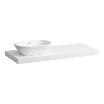 Darba virsma  Laufen Lani, virsma 118cm, ar izgriezumu kreisajā pusē, 65 mm, ar 2 montāžas kronšteiniem, H4046721122601 Balta Matēta