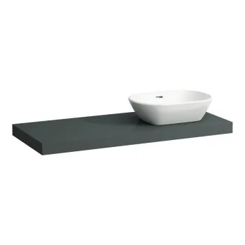 Darba virsma Laufen Lani, 118cm, ar izgriezumu labajā pusē, 65 mm, ar 2 montāžas kronšteiniem, H4046731122661 pelēks