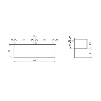 Atvilktņu elements Laufen ILBAGNOALESSI 1600, 2 atvilktnes, virsma Calce Avorio, H4313300972501