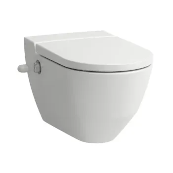Piekaramais pods ar Bide funkciju Laufen Cleanet Navia Elektroniskais, ūdens ieplūde no sāniem, Rimless, SoftClose, LCC Active, balts