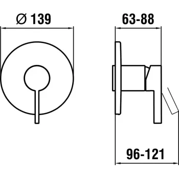 Dušas maisītājs Laufen Kartell, iebūvējams, H3313360040001 hromēts