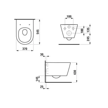 Piekaramais pods Laufen Kartell, Rimless, matēta balta, H8213317570001