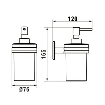 Ziepju dozators Laufen Cana, ar turētāju, stikls/hroms, H3831320040001