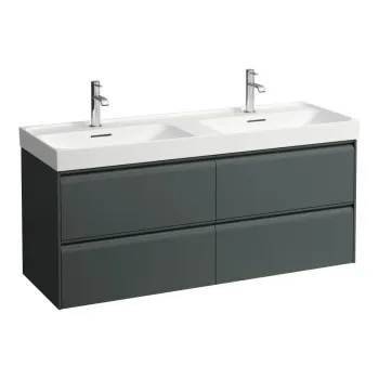 Sienas skapītis Laufen Meda, 4 atvilktnes, 1285x450x515 mm, Traffic Grey, H4216440112661
