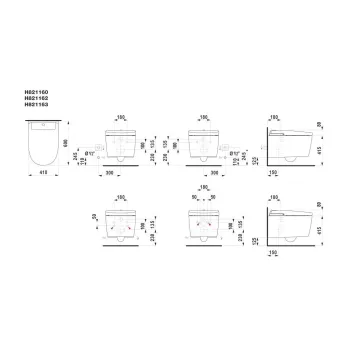 Piekaramais pods ar Bide funkciju Laufen CLEANET ALVIA, ar skalošanu (washdown),Rimfree SoftClose Vāks ar Quick release, apsildāms sēdeklis, tālvadība, Wi‑Fi, žāvētājs, UV dezinfekcija, H8211604000001