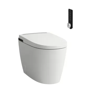 Piekaramais pods ar Bide funkciju Laufen CLEANET ALVIA, Rimfree, pilna skalošanas funkcija, ar higiēnisko skalošanas, ar SoftClose Vāku, sildāms sēdeklis, tālvadība, Wi‑Fi un APP, žāvētājs, UV dezinfekcija H8231604000001