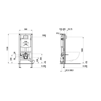 Montāžas rāmis Laufen INEO, piekaramajam WC, h=1120 mm, H9201150000001