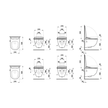 Piekaramais pods ar Bide funkcijuLaufen CLEANET PRO, LITE versija,Rimfree, ar mazgāšanas funkciju, Wi‑Fi un APP, UV dezinfekcija un ambienta apgaismojums, H613890000S002