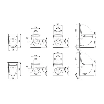 Piekaramais pods ar Bide funkciju Laufen CLEANET PRO, LITE versija,Rimfree, ar mazgāšanas funkciju, Wi‑Fi un APP, UV dezinfekcija  H614890000S002