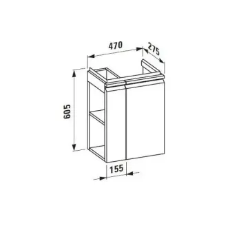 Vannas istabas skapītis Laufen Pro S, labais  47x28x61cm (der ar izlietni H815954), H4830020954751 Balts