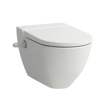 Piekaramais pods ar Bide funkciju Laufen Cleanet Navia, Elektroniskais, sānu ūdens ieplūdi, Rimless, SoftClose, matēti balts