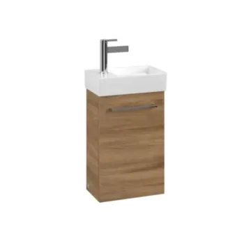Vannas istabas skapītis Villeroy & Boch Avento, MDF, ar akrila virsmu, (bez izlietnes) 34x51x20 cm, 1 durvis ar SoftClose Oak Kansas, A87600RH