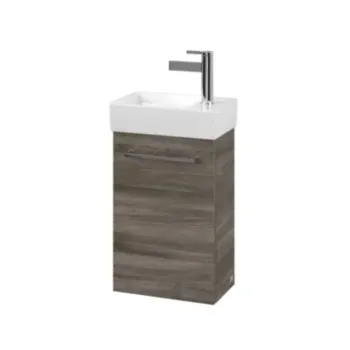 Vannas istabas skapītis Villeroy & Boch Avento, no MDF ar akrila virsmu, ar SoftClose (bez izlietnes), 34x51x20 cm, 1 durvis, 1 rokturis, Stone Oak, A87601RK