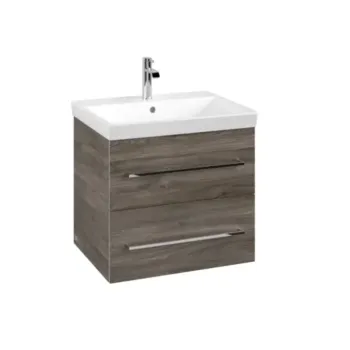 Vannas istabas skapītis Villeroy & Boch Architectura, 55x47x42 cm (skapītis), 60x44.5x16.5 cm (izlietne), atvilktne ar  SoftClose CeramicPlus, Balts, 4A8760R1SVS
