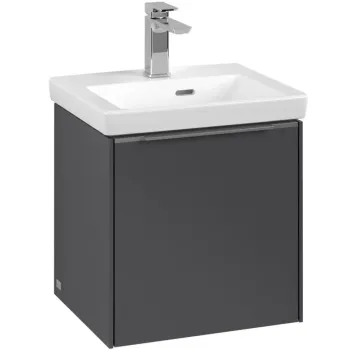 Vannas istabas skapītis Villeroy & Boch Subway 3.0, (bez izlietnes), ar SoftClose, 42x43x38 cm, 1 durvis, grafīta, C58200VR