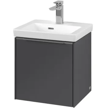 Vannas istabas skapītis Villeroy & Boch Subway 3.0, (bez izlietnes), ar SoftClose aizvēršanas mehānismu, 42x43x38 cm, 1 durvis, grafīta, C58100VR