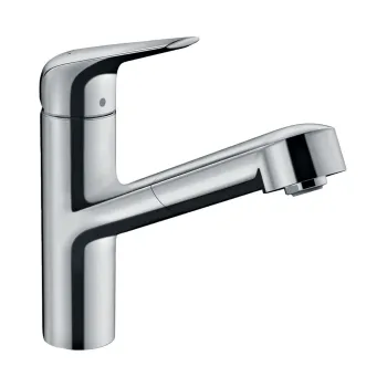 Virtuves Izlietnes Maisītājs Hansgrohe Focus M42, ar izvelkamu uzgali, iztece, EcoSmart, hroms, 71865000 NEW