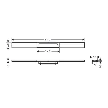 Dušas kanāls Hansgrohe RainDrain Flex, ar nerūsējošā tērauda resti 800, griežams, pulēts zelts, 56044990 NEW
