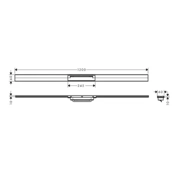 Dušas kanāls Hansgrohe RainDrain Flex, ar nerūsējošā tērauda resti 1200, griežams, matēts nerūsējošais tērauds, 56047800 NEW