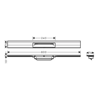 Dušas kanāls Hansgrohe RainDrain Flex, ar nerūsējošā tērauda resti 800, iebūvējams, matēta bronza, 56051140 NEW