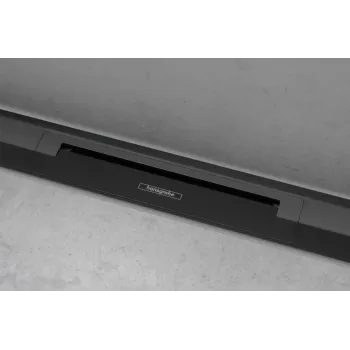 Dušas kanāls Hansgrohe RainDrain Flex, ar nerūsējošā tērauda resti 1000, iebūvējams, matēta melna, 56053670 NEW