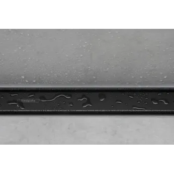 Dušas kanāls Hansgrohe RainDrain Match, ar nerūsējošā tērauda resti 800, ar augstuma regulējamu rāmi, matēta melna, 56038670 NEW