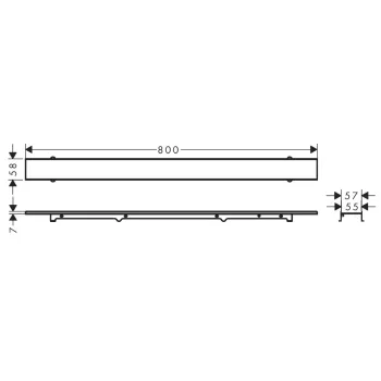 Dušas kanāls Hansgrohe RainDrain Rock, ar resti flīžu ievietošanai, nerūsējošais tērauds, 56030000 NEW
