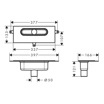 Montāžas daļa Hansgrohe uBox universal, Pamatkomplekts lineārā dušas kanāla vertikālai uzstādīšanai, 1002180 NEW