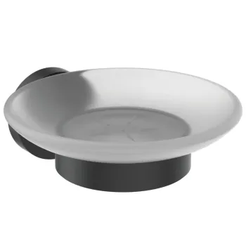 Ziepju trauks Ideal Standard IOM, ar turētāju, matēta melna/stikls, A9122XG